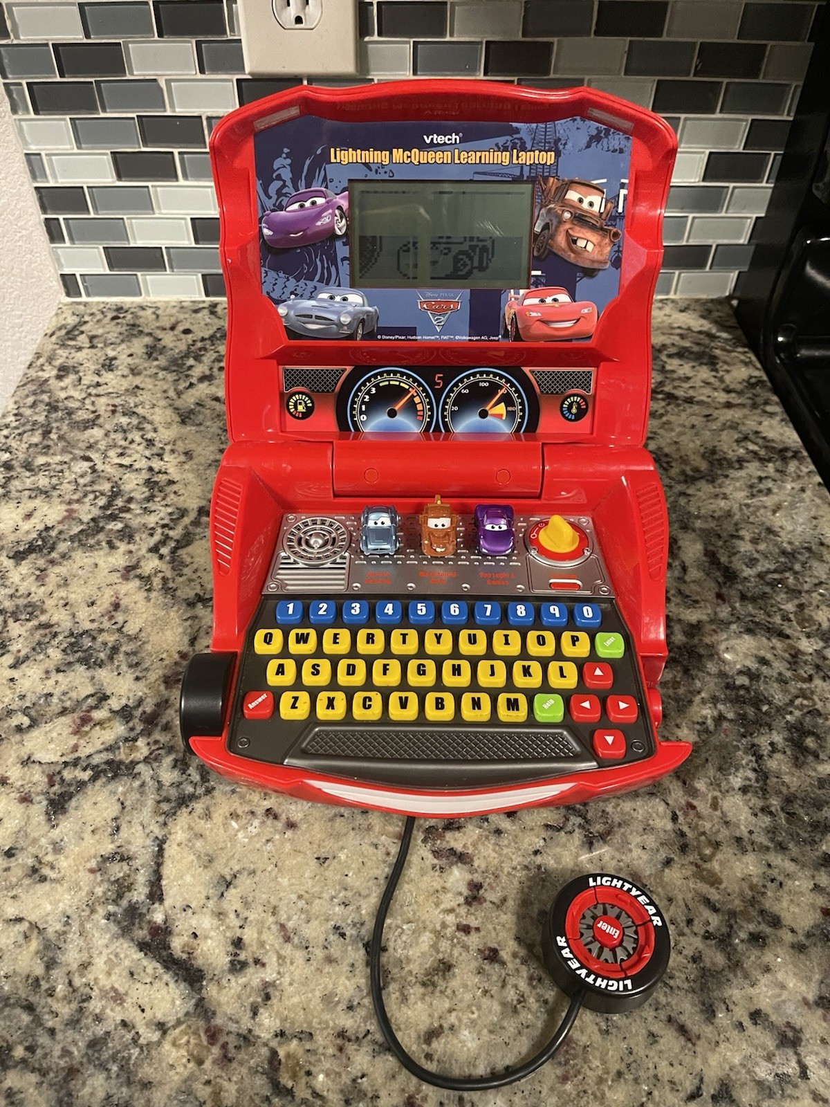VTech Disney Pixar Cars 2 Lightning McQueen Learning Laptop Half Of Screen Works