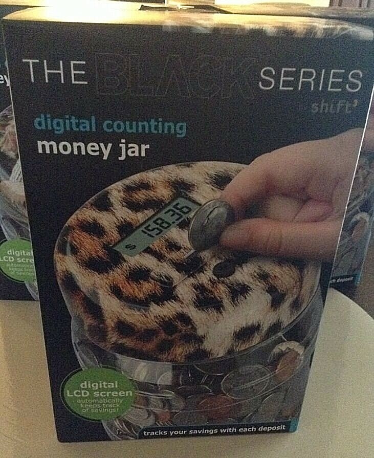 Digital Counting Money Jar By shift Leopard style BRAND NEW