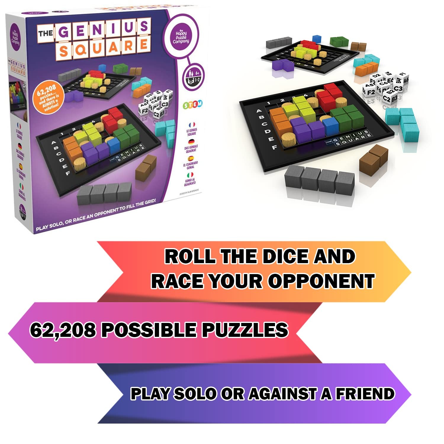 The Genius Square from – Game of The Year Award Winner, 60000+ Solutions STEM…