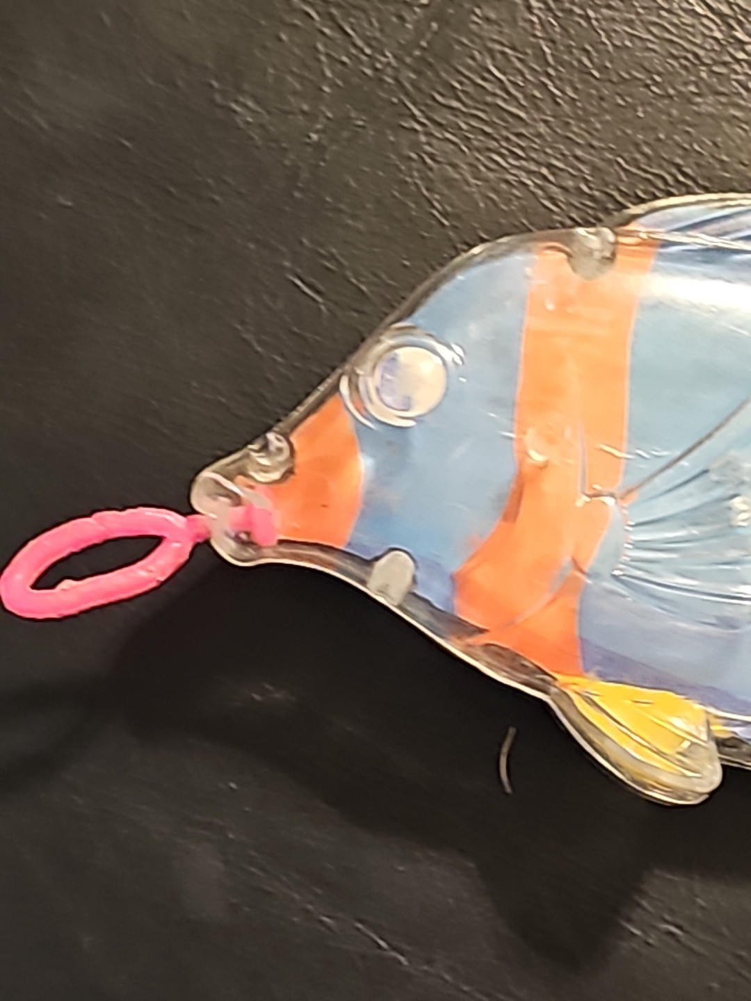Unbranded Plastic Blue Transluscent Fish Red Ring In Mouth- 4inches Ling Scratch
