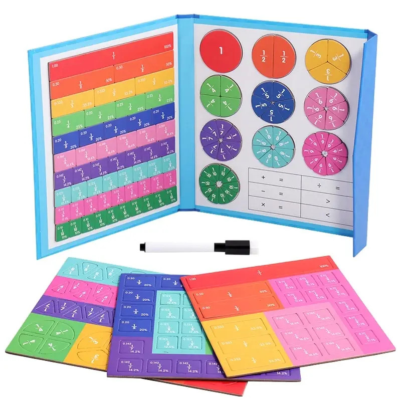 Magnetic Fraction Puzzles: Fun Montessori Math Toy.