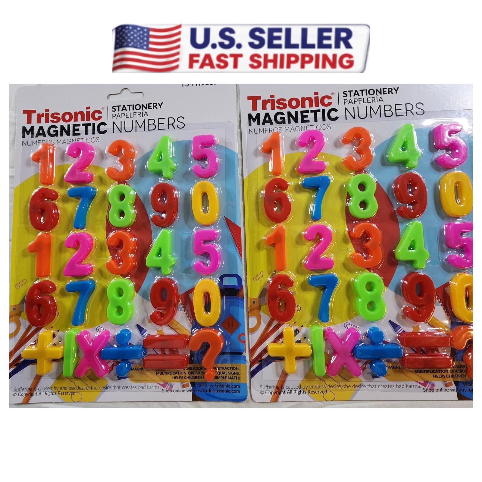 2-Pack Magnetic Numbers & Math Symbols Set 26-Piece Kids Learning Educational…