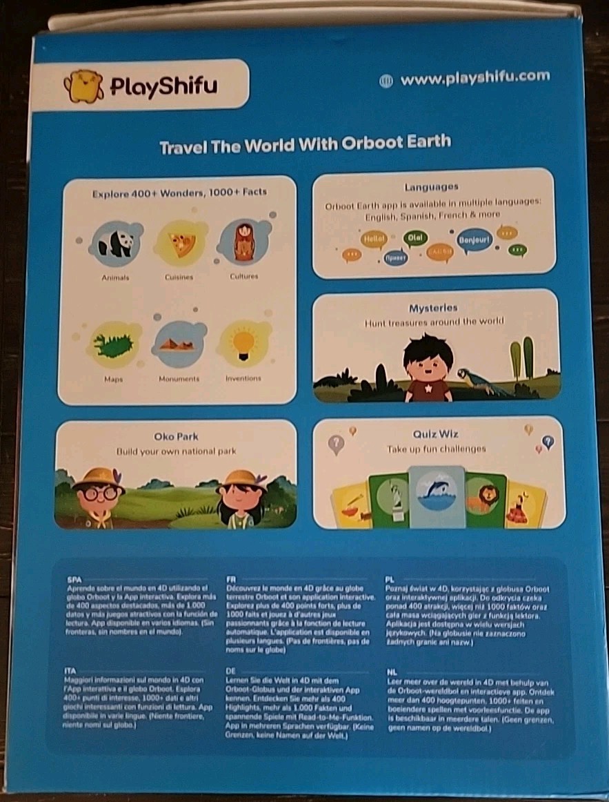 PlayShifu Orboot Earth World Globe Interactive AR Kids STEM Pre-School **Read**
