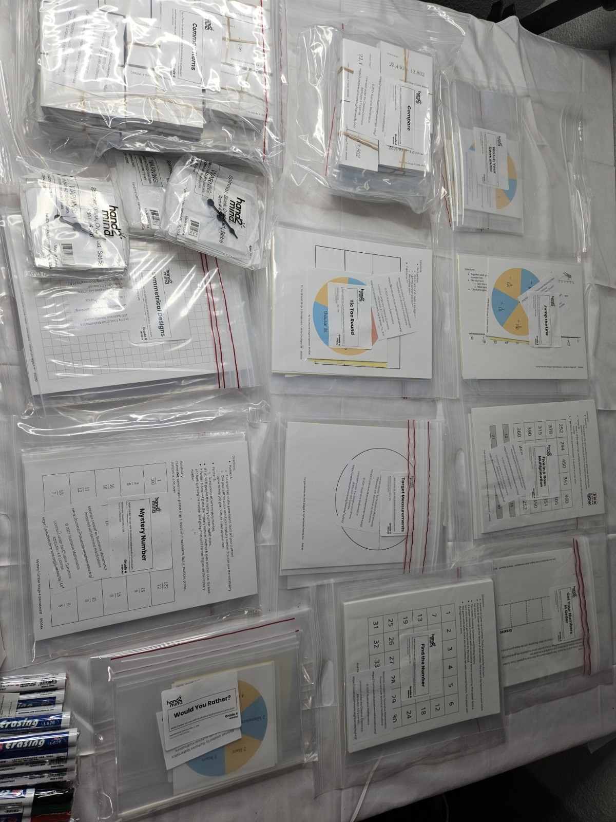 ETA hand2mind Math Centers Kit – Grade 4. Kit #95184 Large Lot