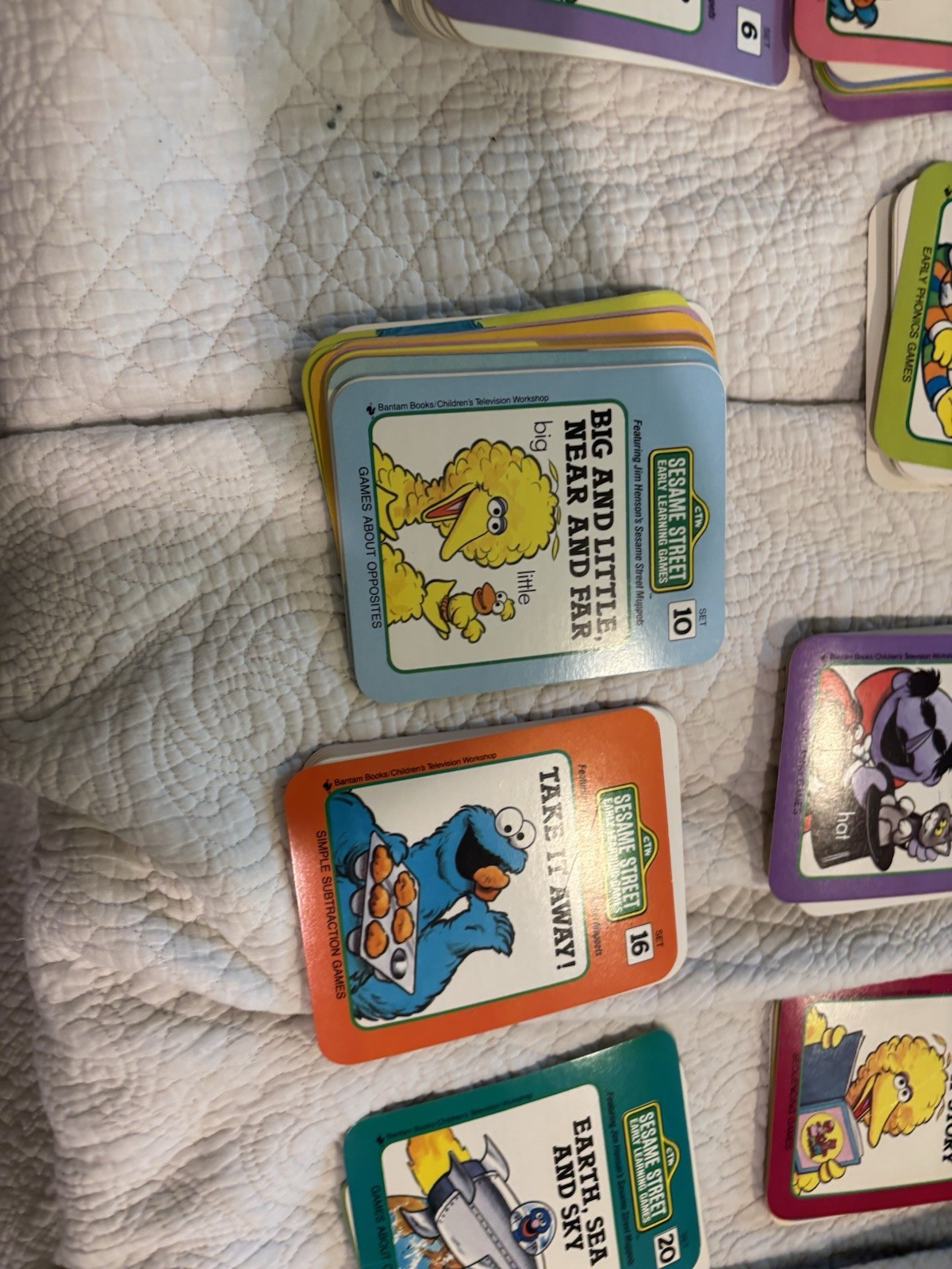 Sesame Street Early Learning Educational Games Cards Partial Set No Case 1989