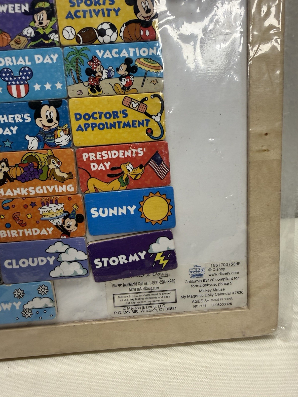 Melissa And Doug My Daily Calendar DISNEY Mickey Mouse Magnetic Wooden Holidays