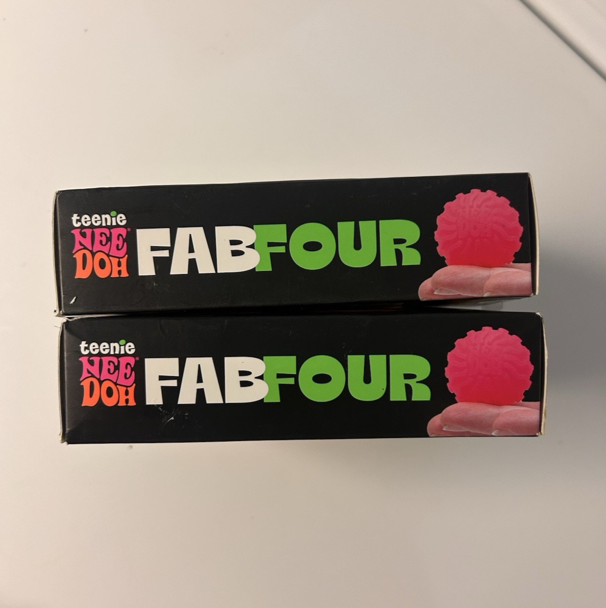 Lot of 2- NeeDoh Teenie Fab Four 4-Pack- Color Change, Glow, Swirl, Ripples- NEW