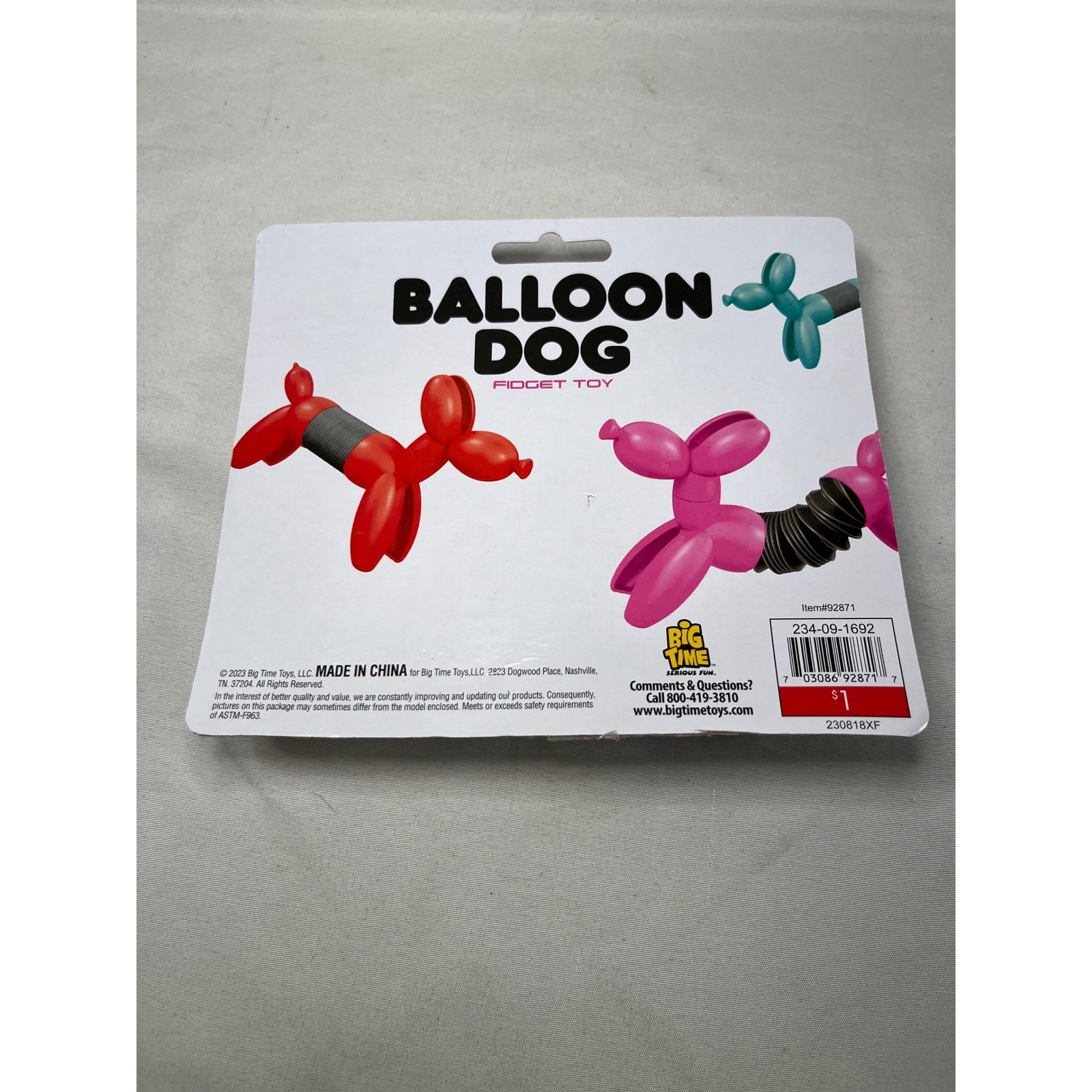 Big Time Toys Balloon Dog Fidget Toy Set of 3 Stretching Twisting Bending Fun