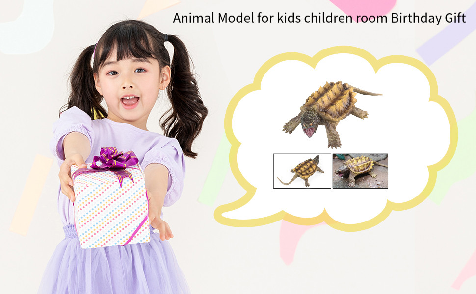 Snapping Turtle Figure Animal Model Preschool Learning Toy Miniature Statue Kids
