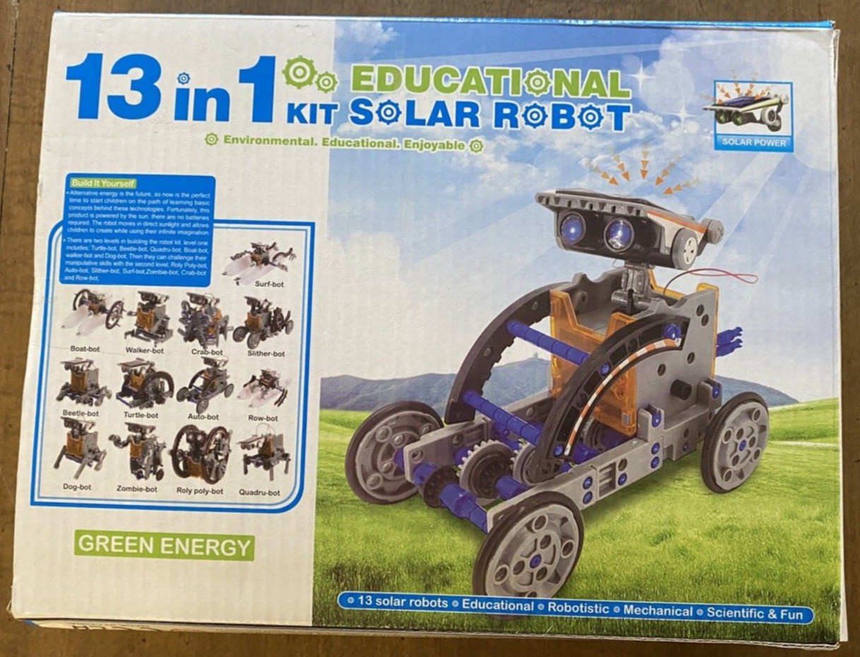 Green Energy 13 in 1 Kit Educational Solar Robot Open Box 10+ Unused STEAM kid’s