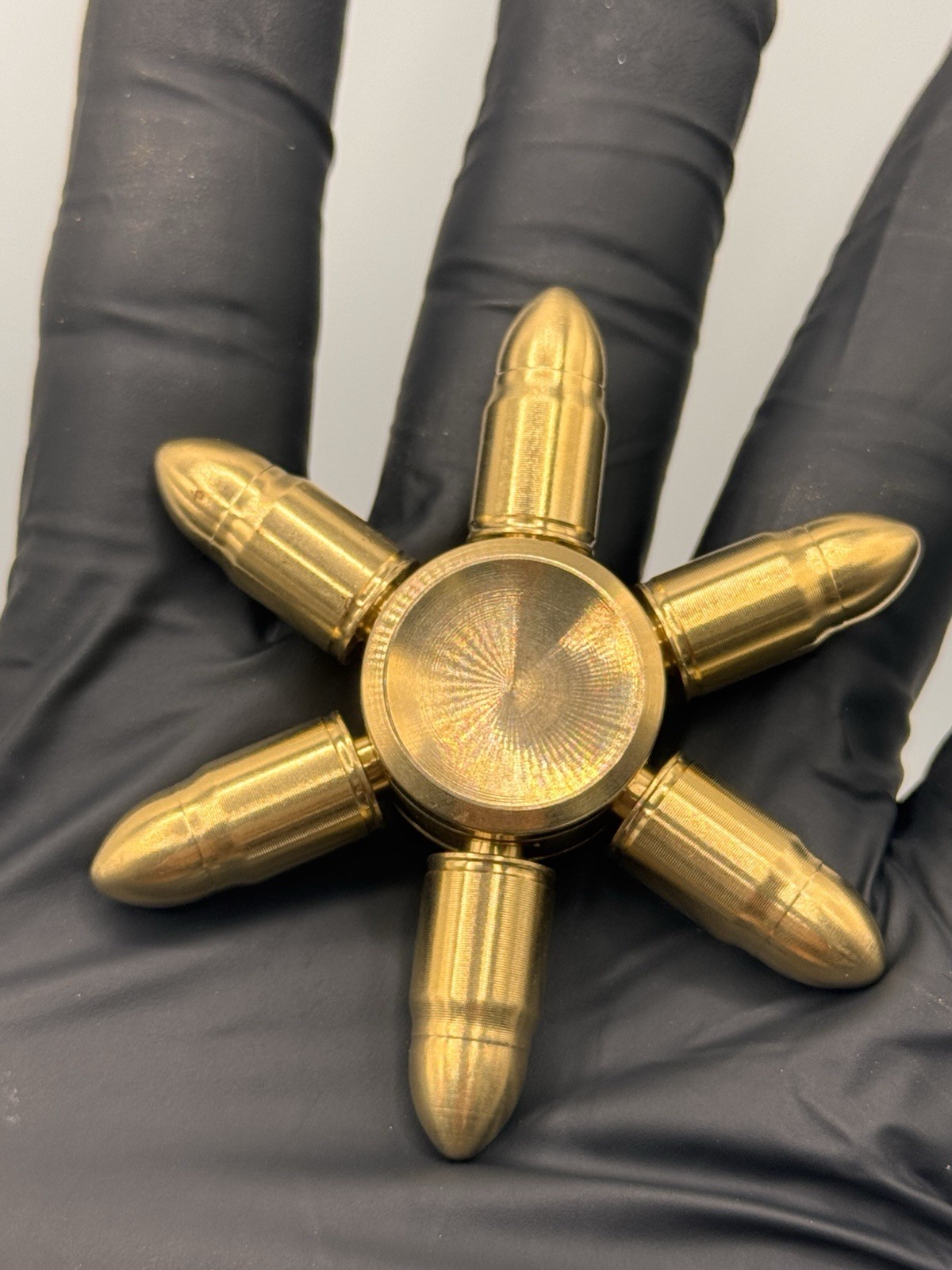 Gold Bullet MetalBrass Fidget Spinner All Metal Toy Adults Kids Boys Girls