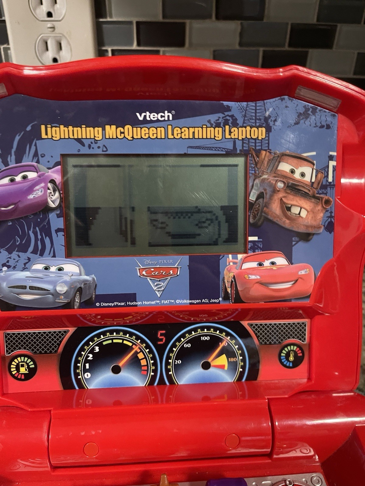 VTech Disney Pixar Cars 2 Lightning McQueen Learning Laptop Half Of Screen Works