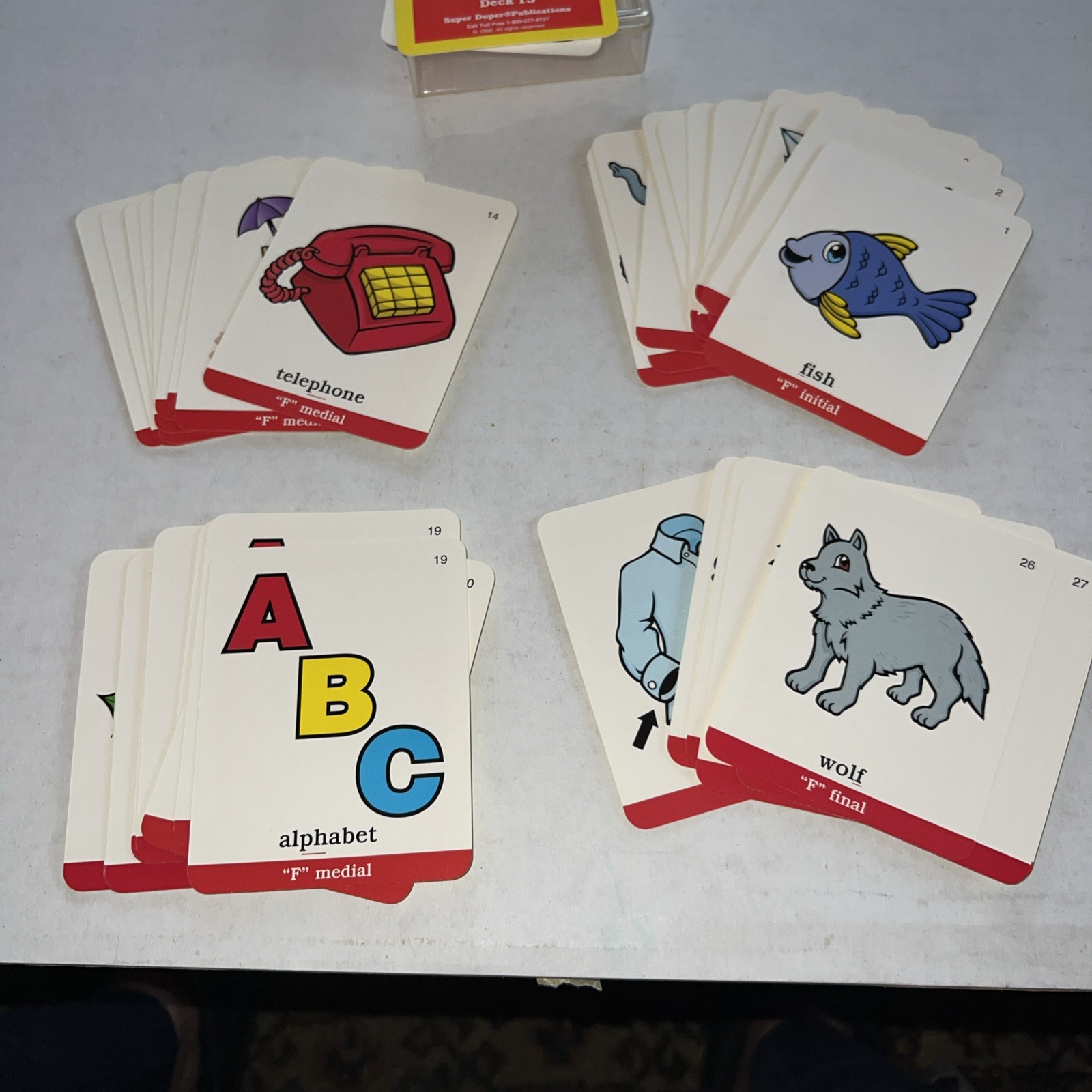 1998 Webber Articulation Cards Deck 13- “F” Sound Incomplete 52 Cards w/Case