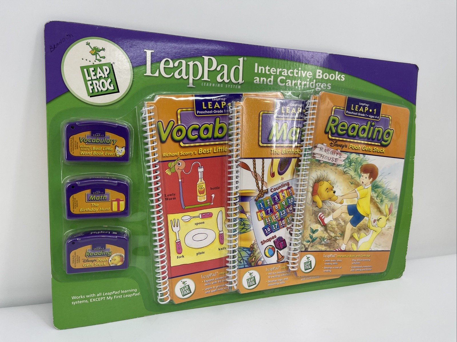 Leap Frog LeapPad SET of 3 Interactive Books Cartridges LEAP 1 Preschool-Grade 1