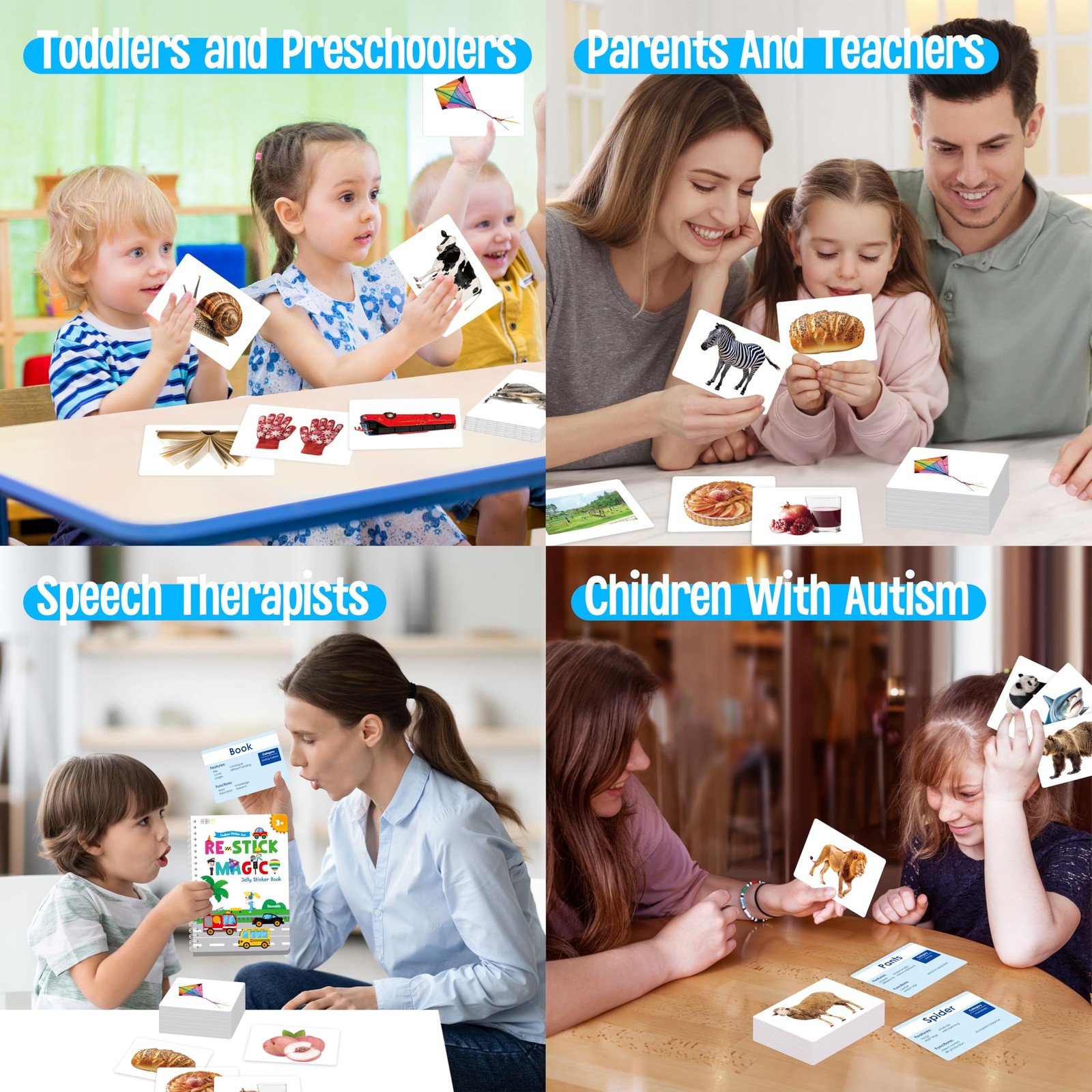 140 Noun Picture-Word Cards, Picture Flashcards Language Builder Visual Aid S…
