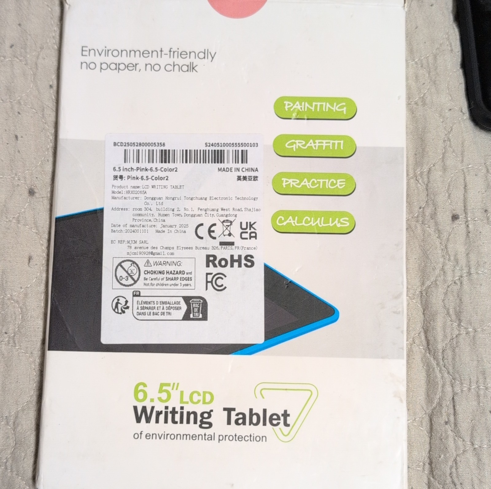 Hongrui 6.5” LCD Writing Tablet Pink 2025 Ages 4-7 8-11 Years
