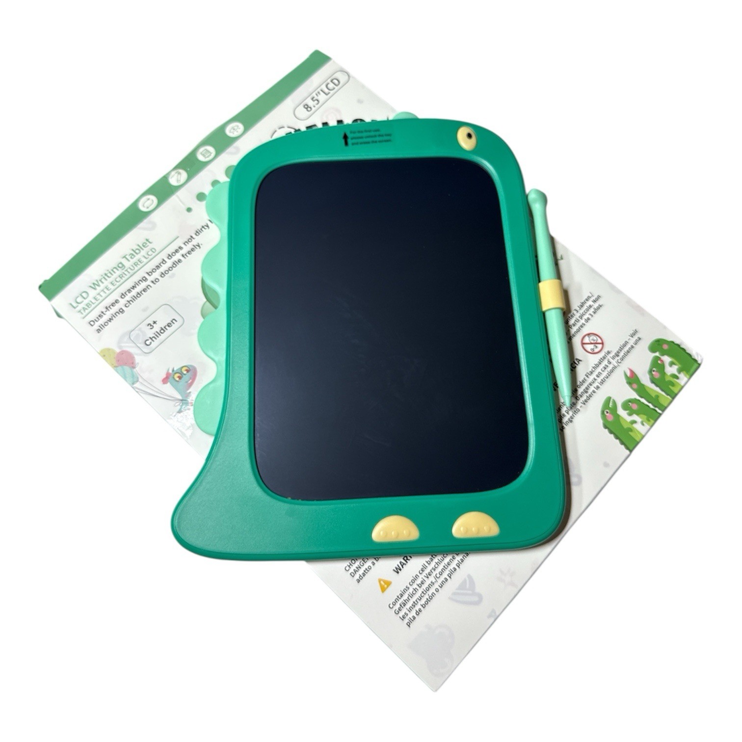 LCD Writing Tablet Dinosaur Green Color For Children