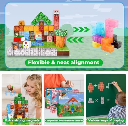Goody King Magnetic Blocks |100PCS Magnetic Building Cube Game, Constructions…