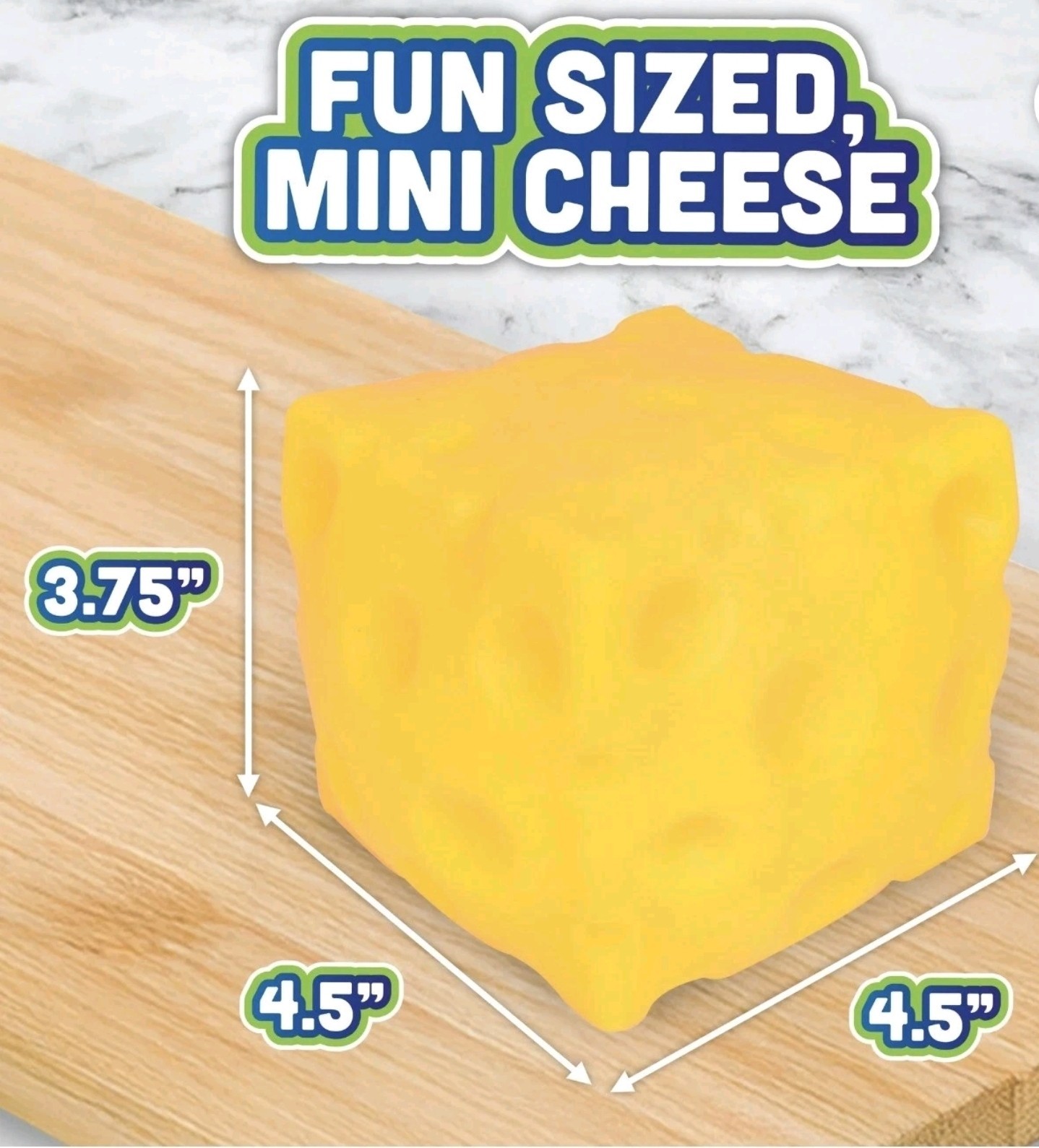 Toymendous! Squeeze Cheese Block Large Squishy Stress Relief Fidget Sensory New