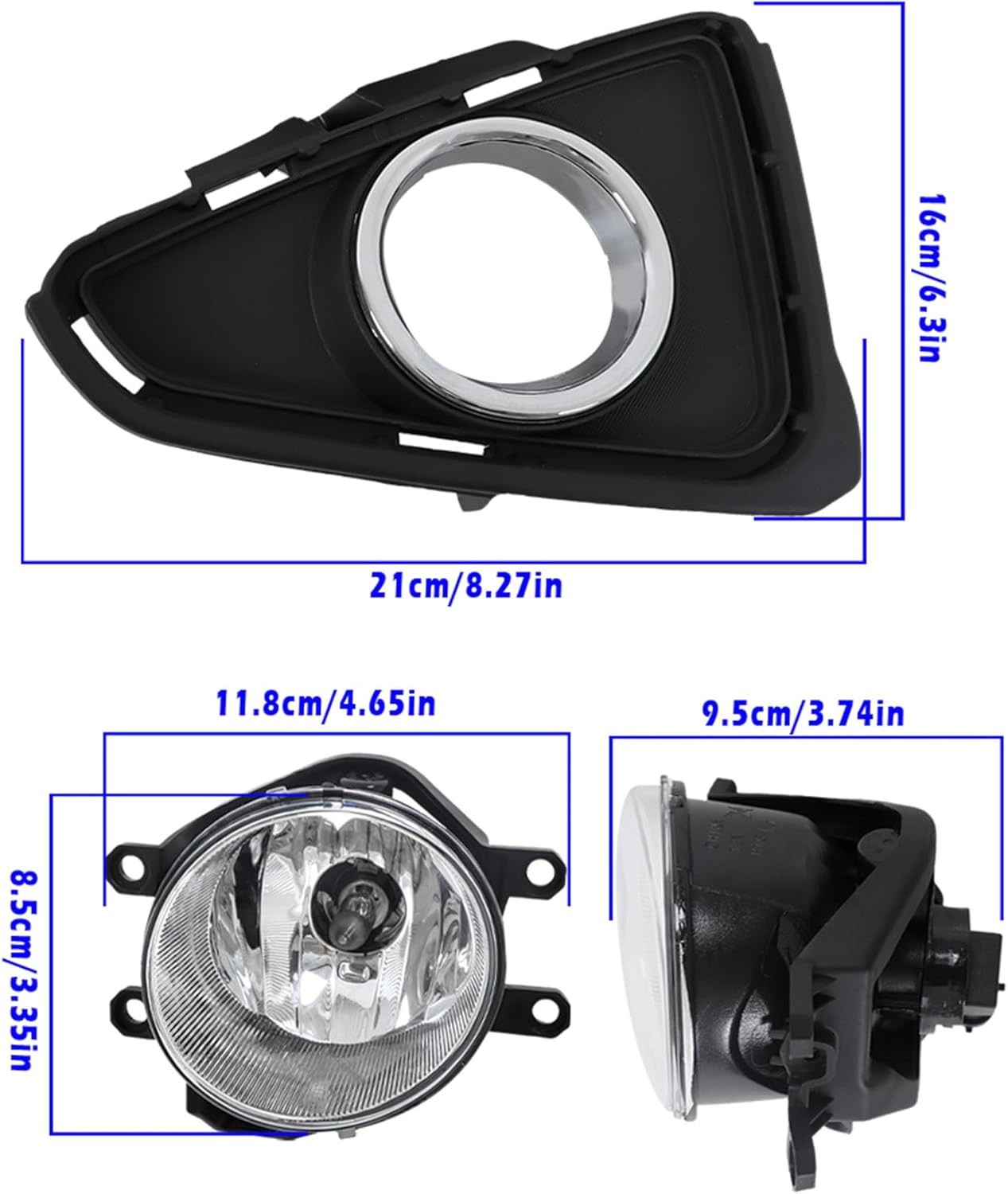 Pair Driving Fog Lamps Assembly Replacement for RAV4 2016 2017 2018 Fog Lights