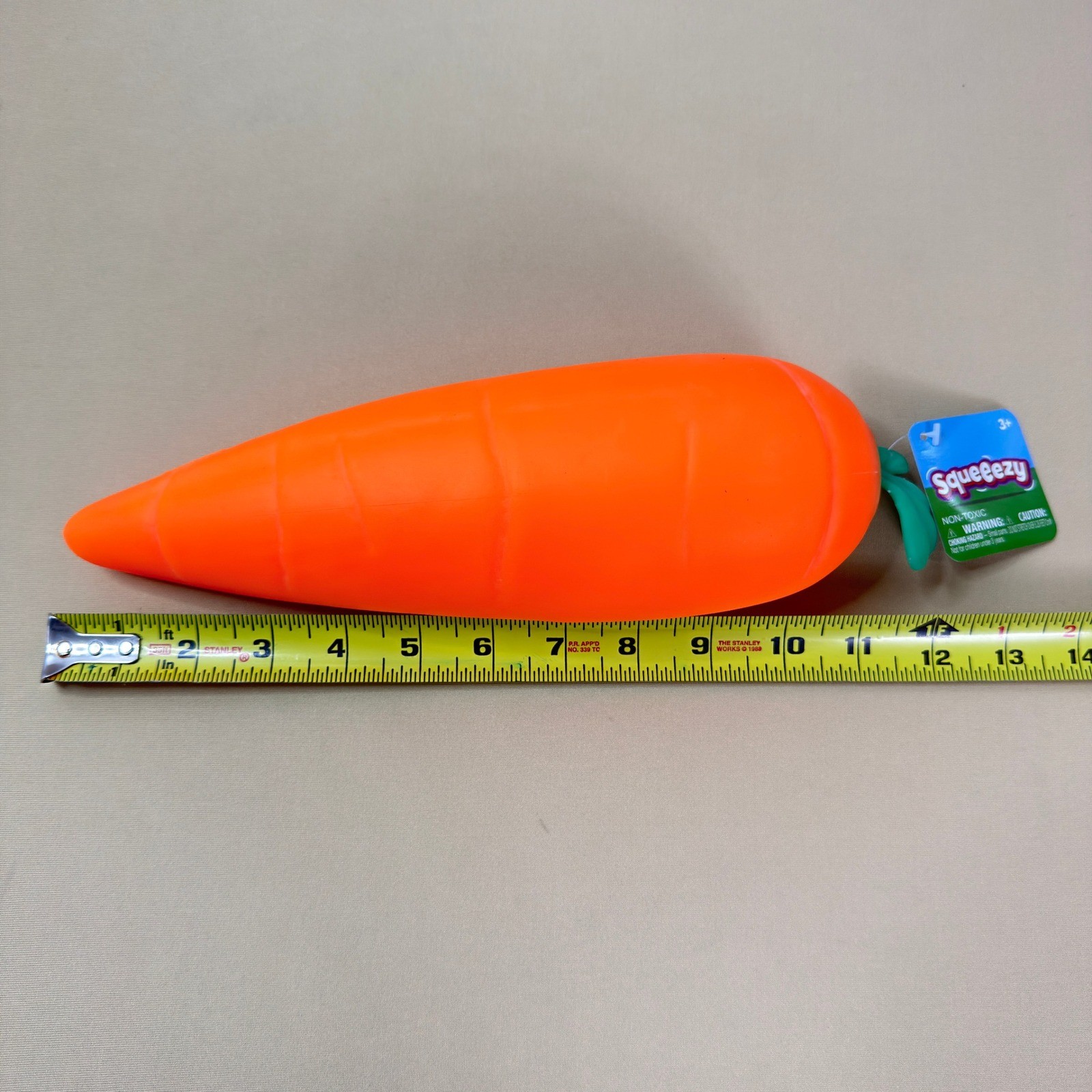 Toymendous Squeeezy Fidget Toy Kids OS Orange Yellow Jumbo Carrot Butter NWT