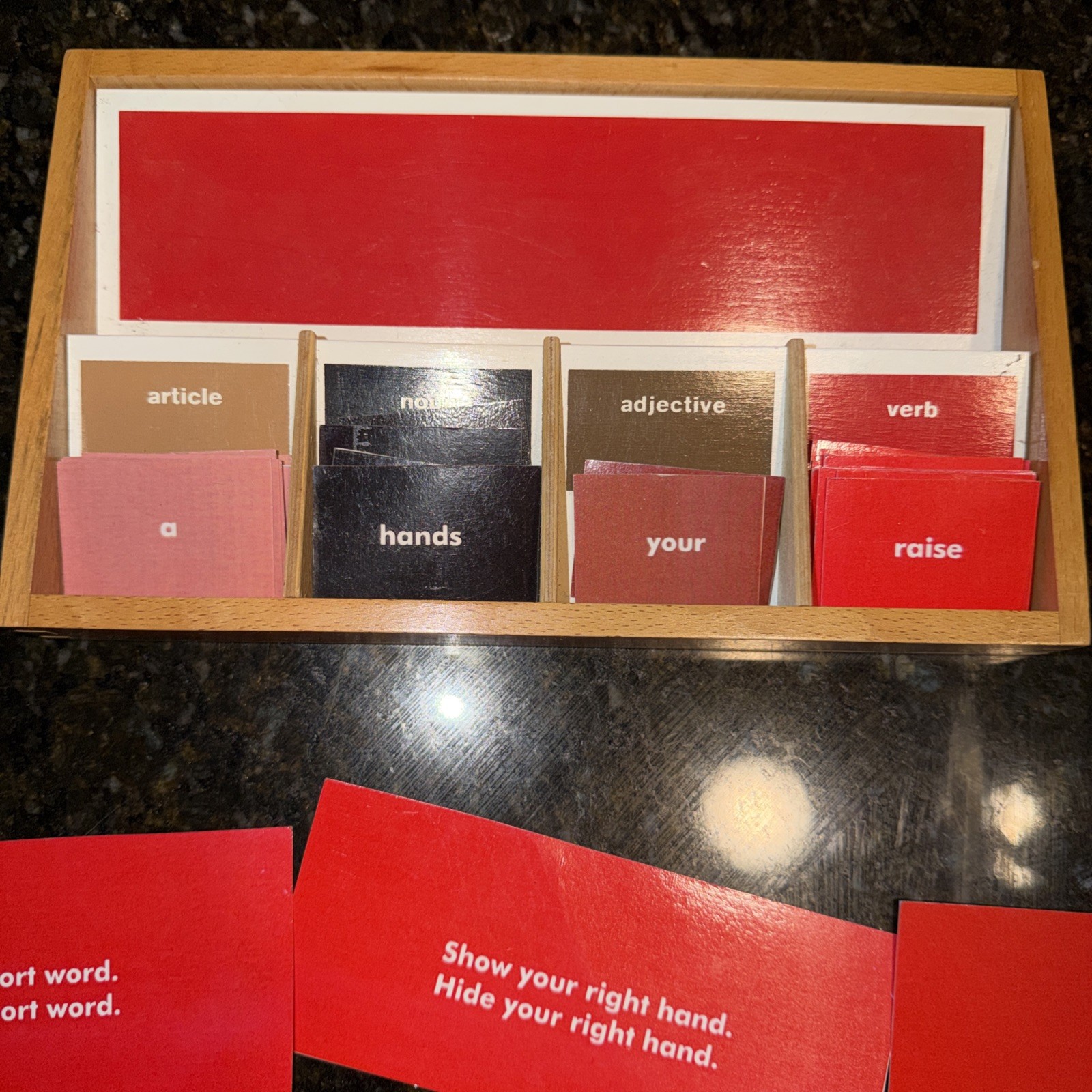 Montessori Grammar Box Article Nouns Adjective Verb Homeschool Parts Of Speech