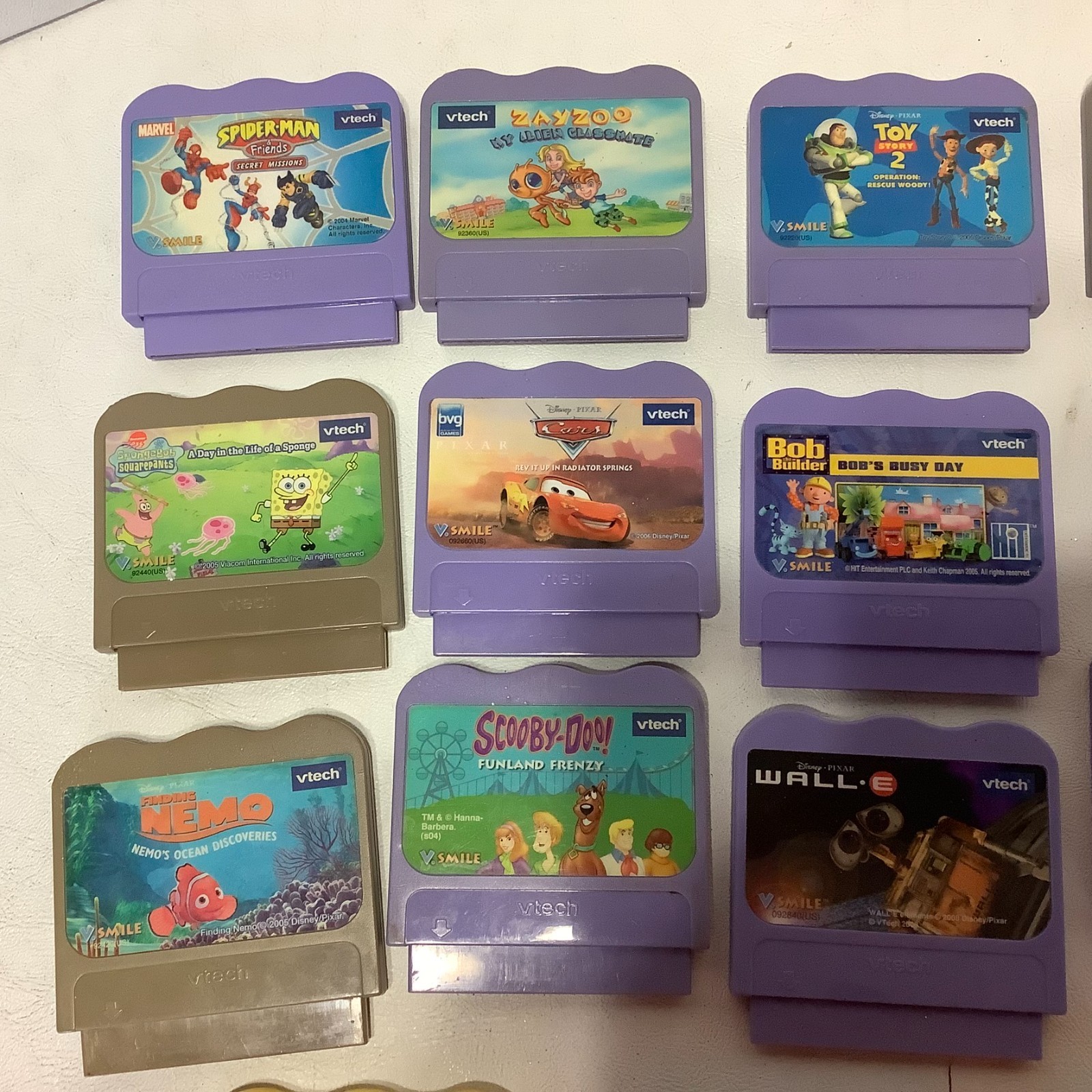 Lot of 18 Vtech V.Smile Cartridge Games Cars Simba Spiderman Shrek Toy Story 2