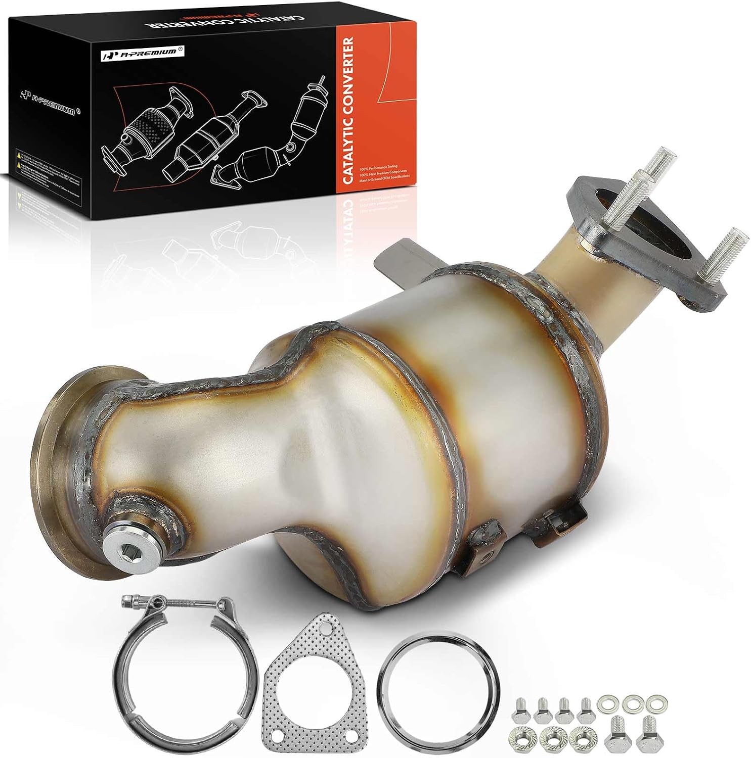 A-Premium Front Catalytic Converter with Gasket Kit Direct-Fit Compatible