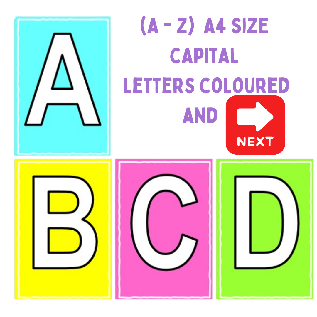 Printable alphabet A-Z Large letters 52 set for preschool learning kids A4 pdf