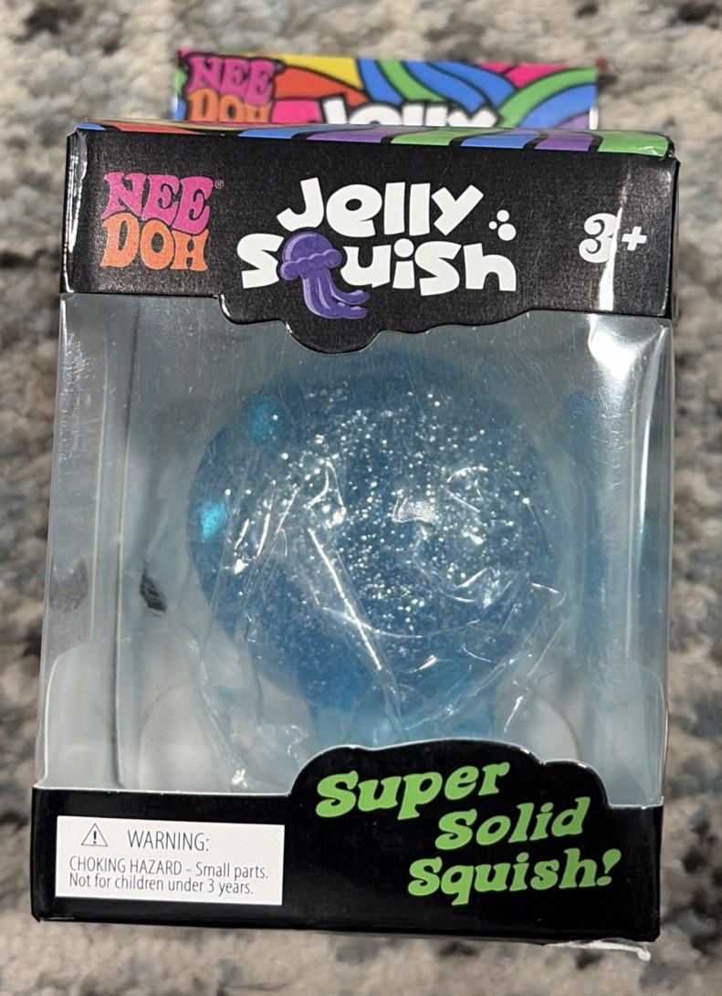 Blue Jellyfish Jelly Squish Stress Toy Fidget Squeeze Super Solid Squish