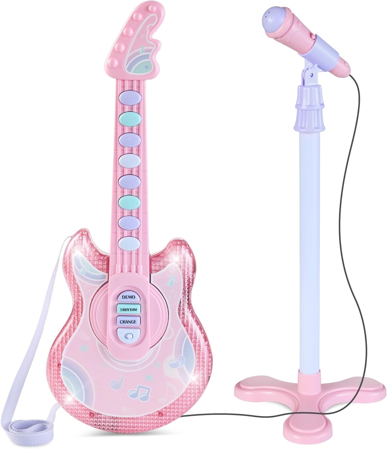 Electric Guitar Microphone Set w/ Stand & LED VARIOUS COLORS