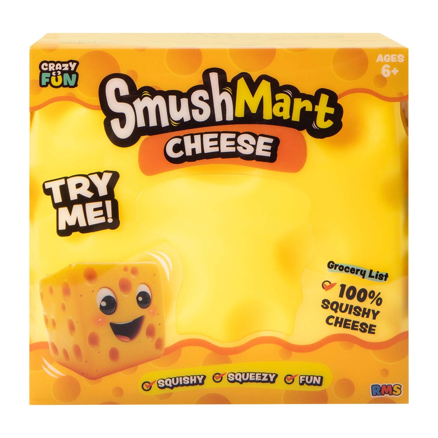 RMS Crazy Fun SmushMart Cheese Squishy Squeezy Stretch Sensory Toy TIK TOK VIRAL