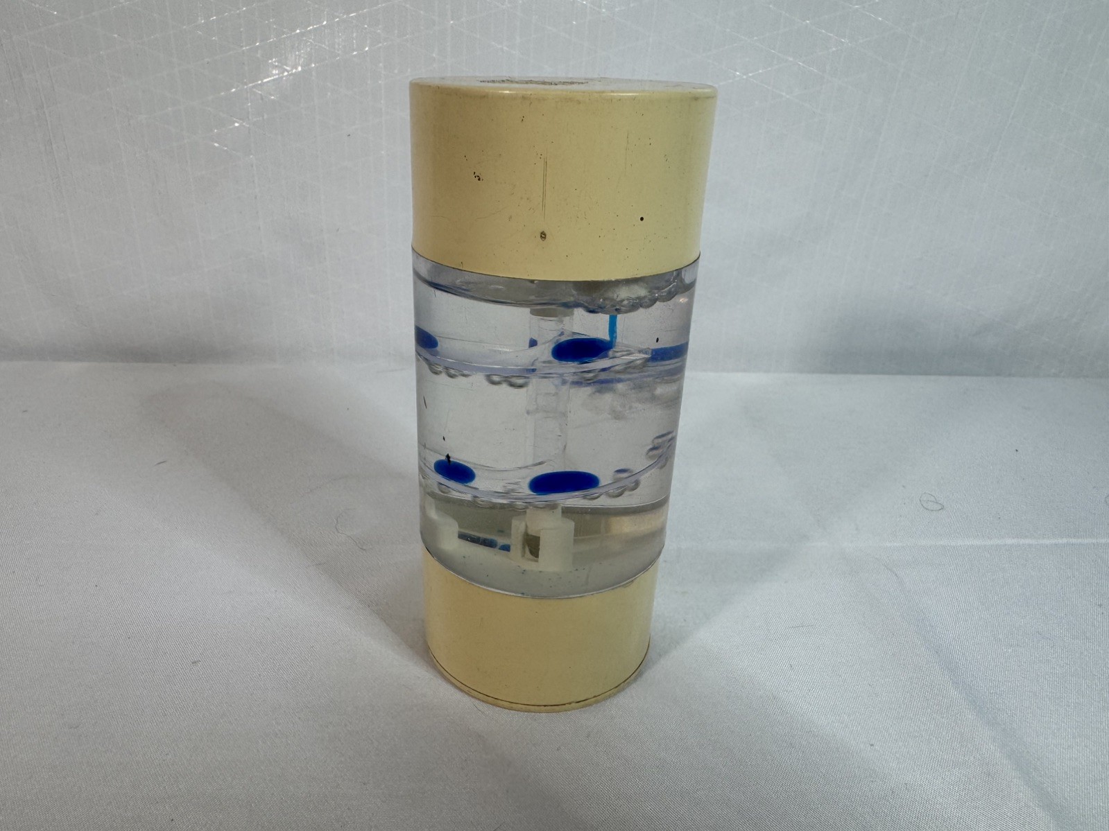RARE VTG 80s Lyon Company White/Blue Spiral Liquid Motion Timer Desk Toy