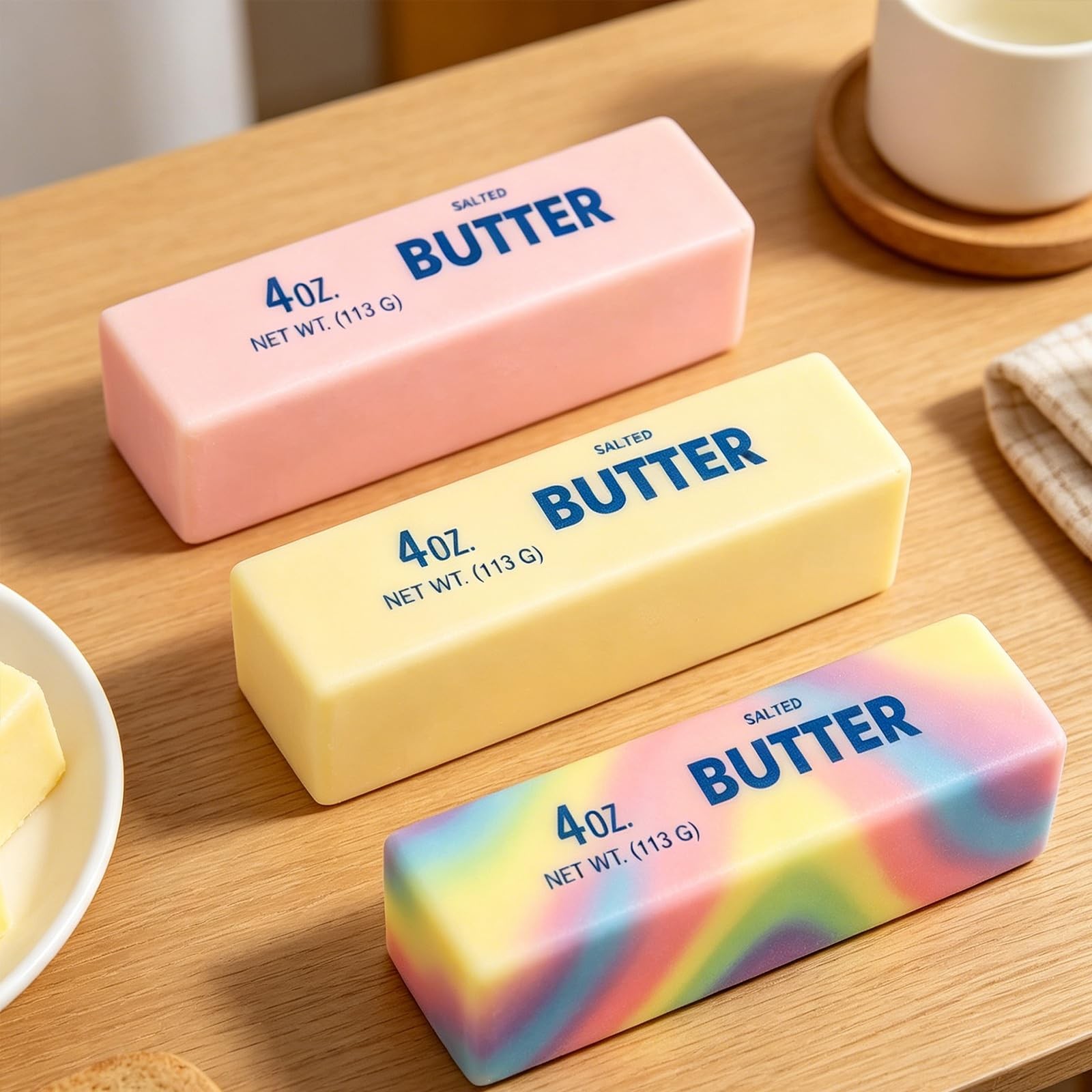 Butter Stick Fidget Toy, Slow Rebound Cute Squeeze Stress Iridescence