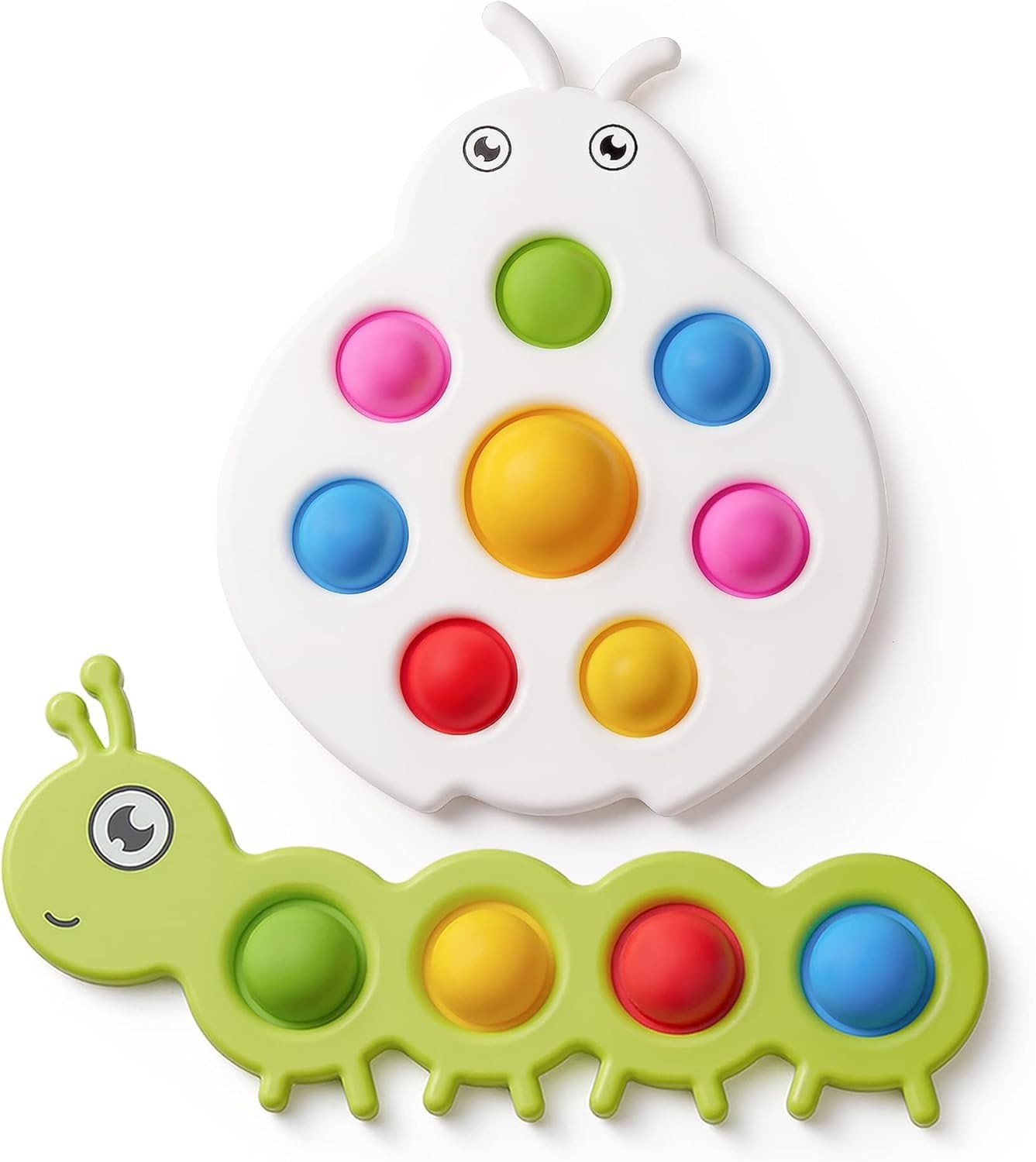 LiKee Fidget Popper Sensory Baby Toys for 10+ Large, Green, Yellow, Red
