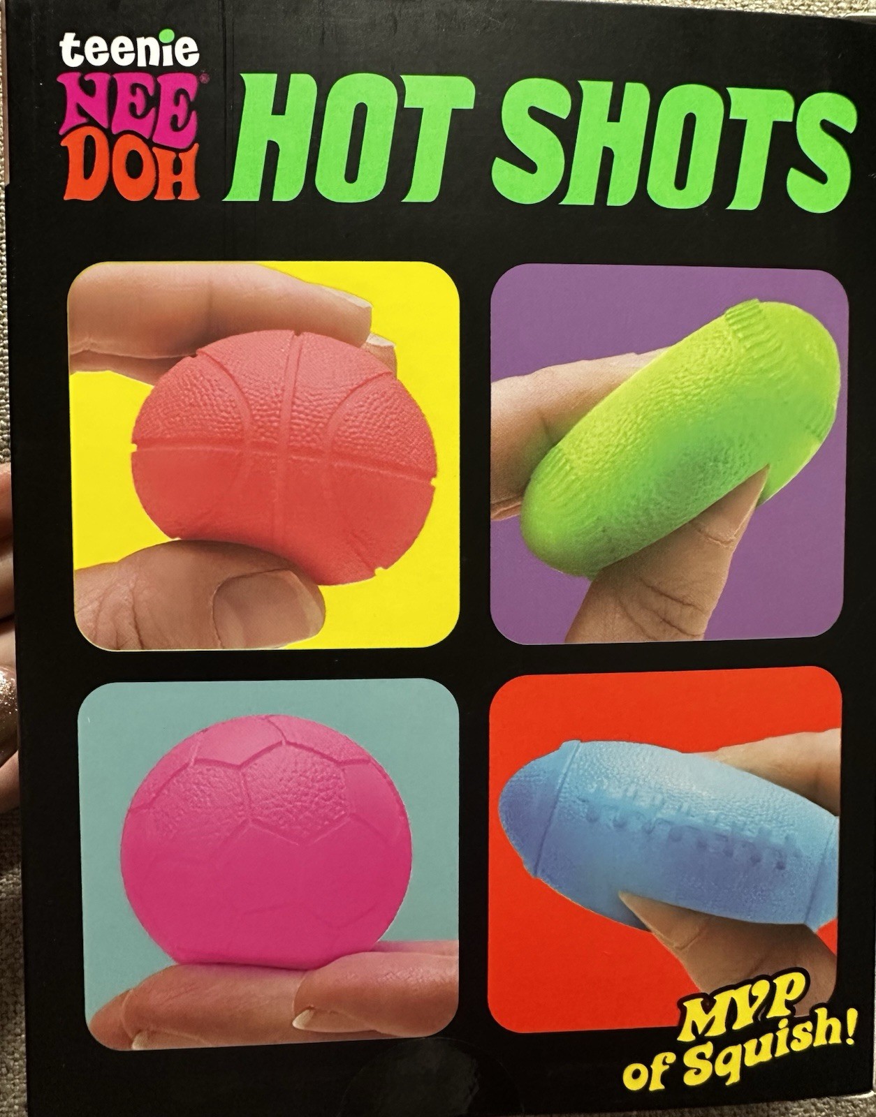 Nee Doh Teenie Hot Shots Squeeze Toy Set Multicolor SwishSquish MVP