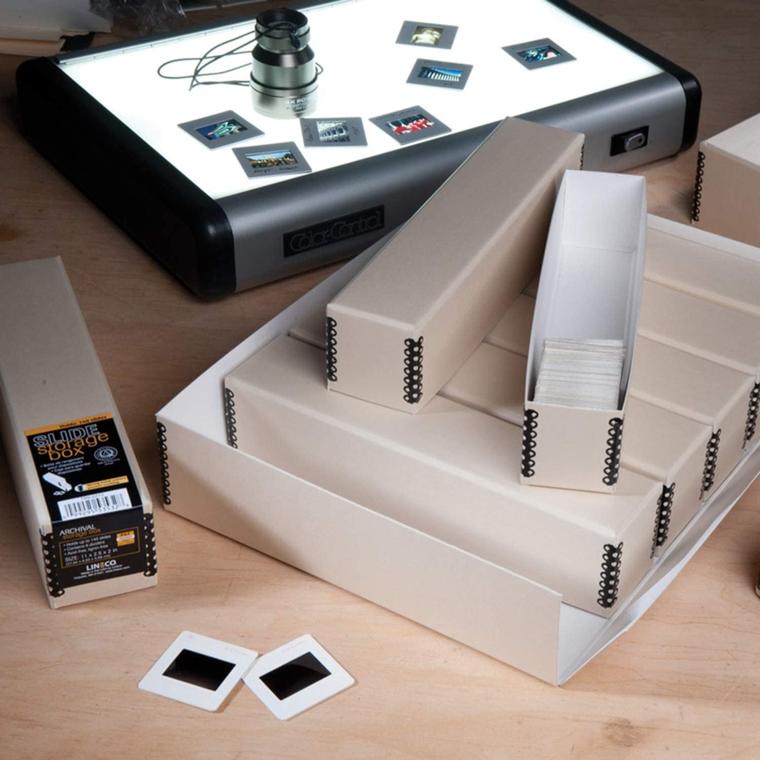 , Archival Slide Storage Box 15.5″ X 11.5″ X 3″, Holds up to 840 Films, with 6 I