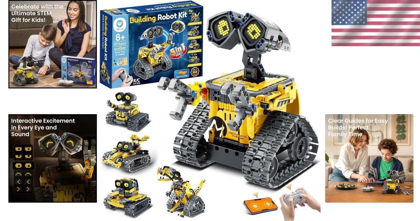 Interactive STEM Coding Robot Kit – 473 Pieces of Creative Fun for Ages 8+