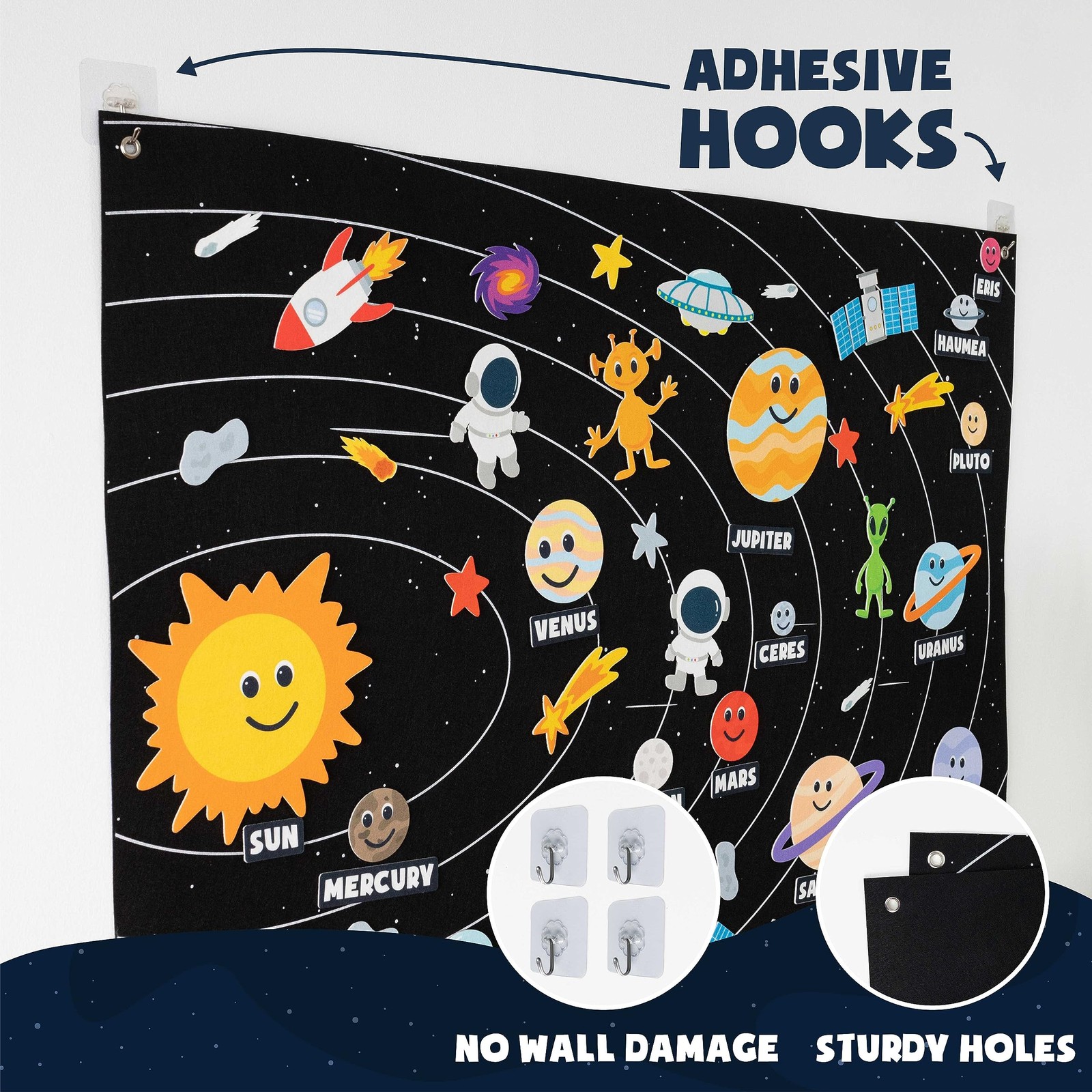 Solar System for Kids Toys with 61 Felt Figures. Space Montessori Toys, Girls…