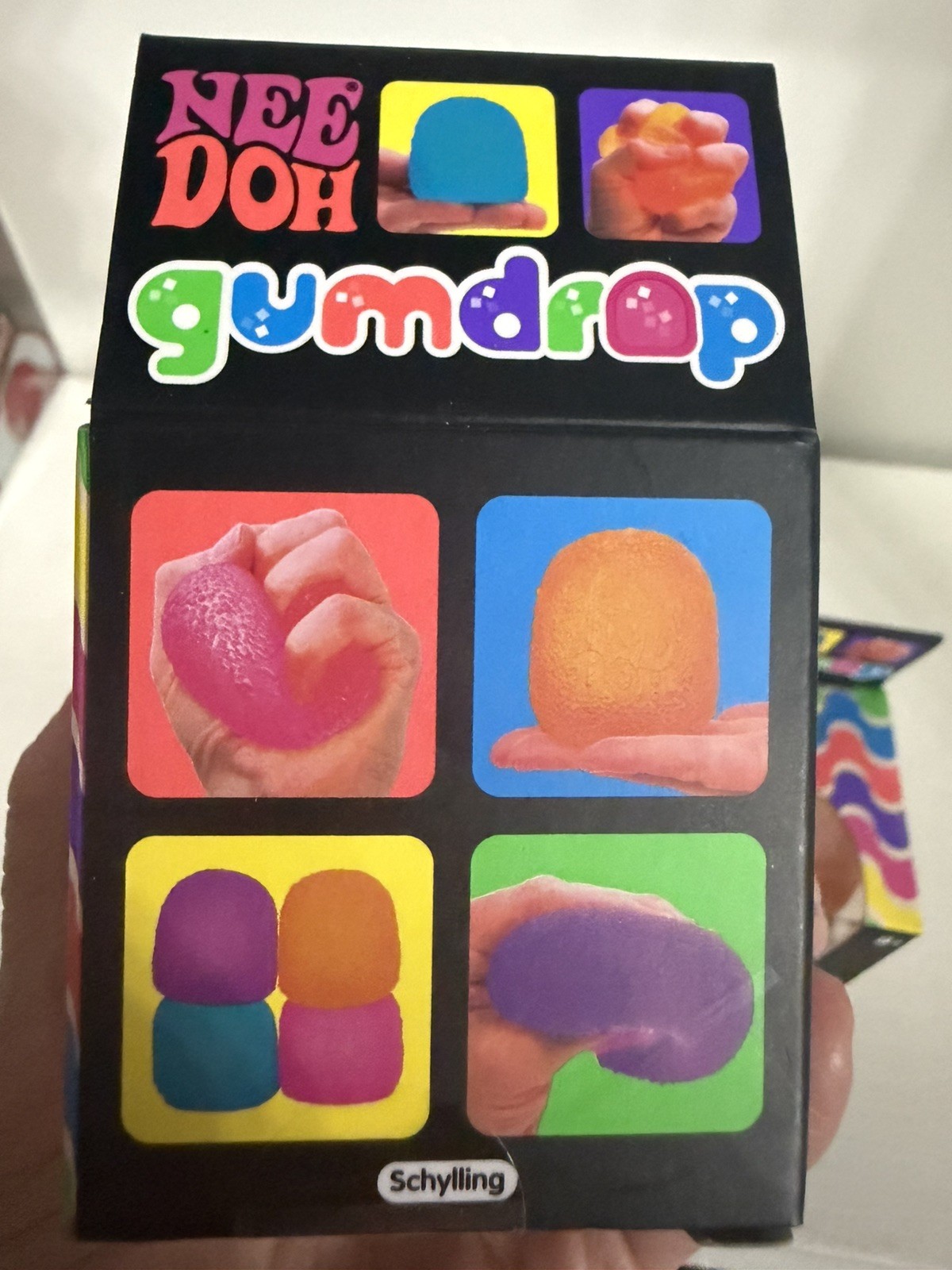 Nee Doh Nice Cube Super Solid Gum Drop Set of 6- 3 Orange 2 Blue and 1 purple
