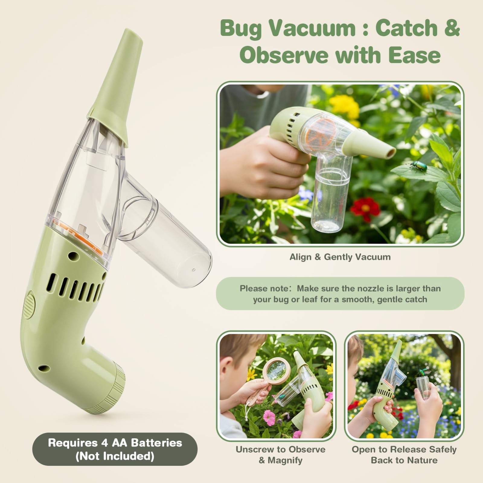 Kids Bug Catching Kit – 11PCS Outdoor STEM Toys for Ages 4-8 | Explorer Set with