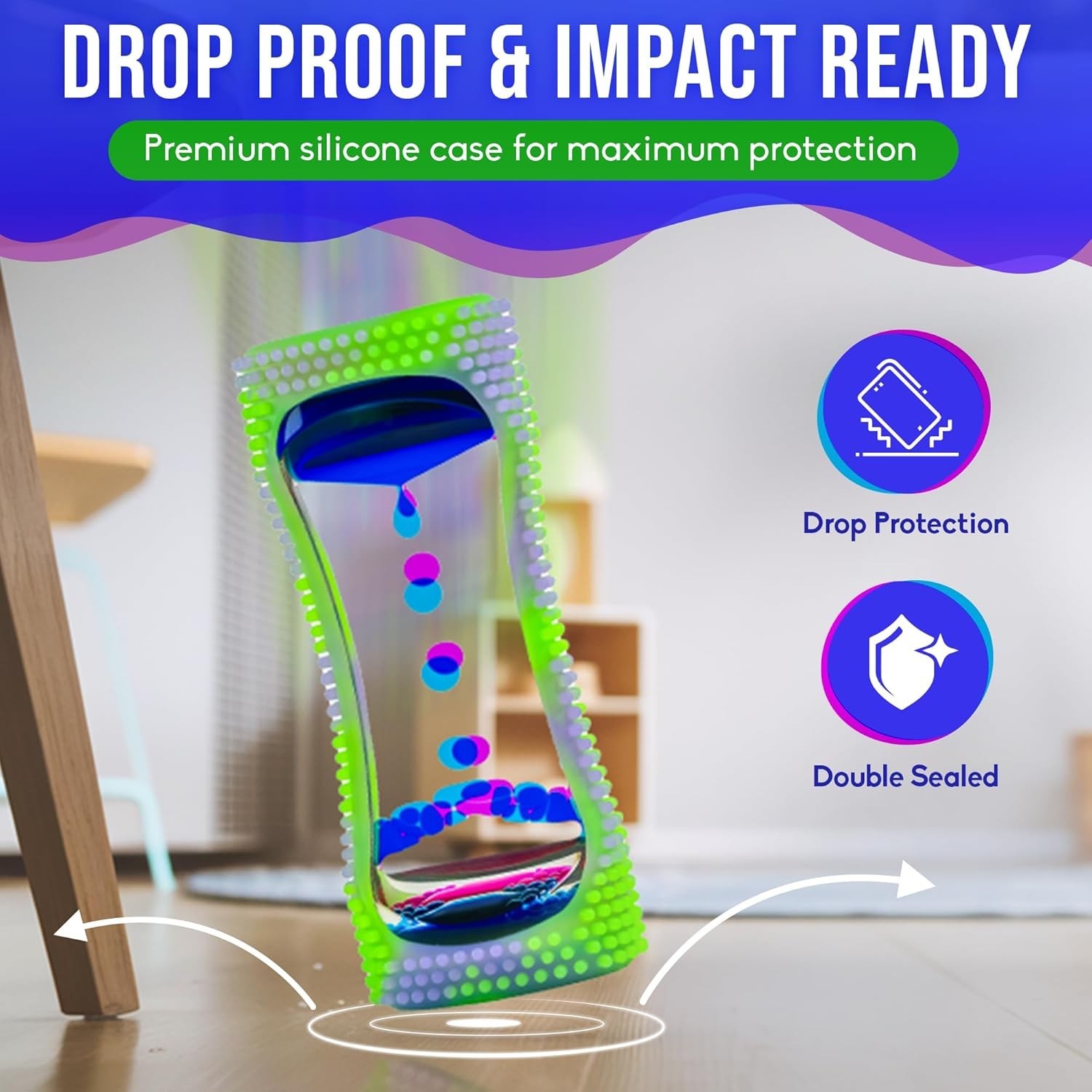 Liquid Motion Bubbler Glow-in-The-Dark Sensory Toy for Kids & Adults – Gentle…