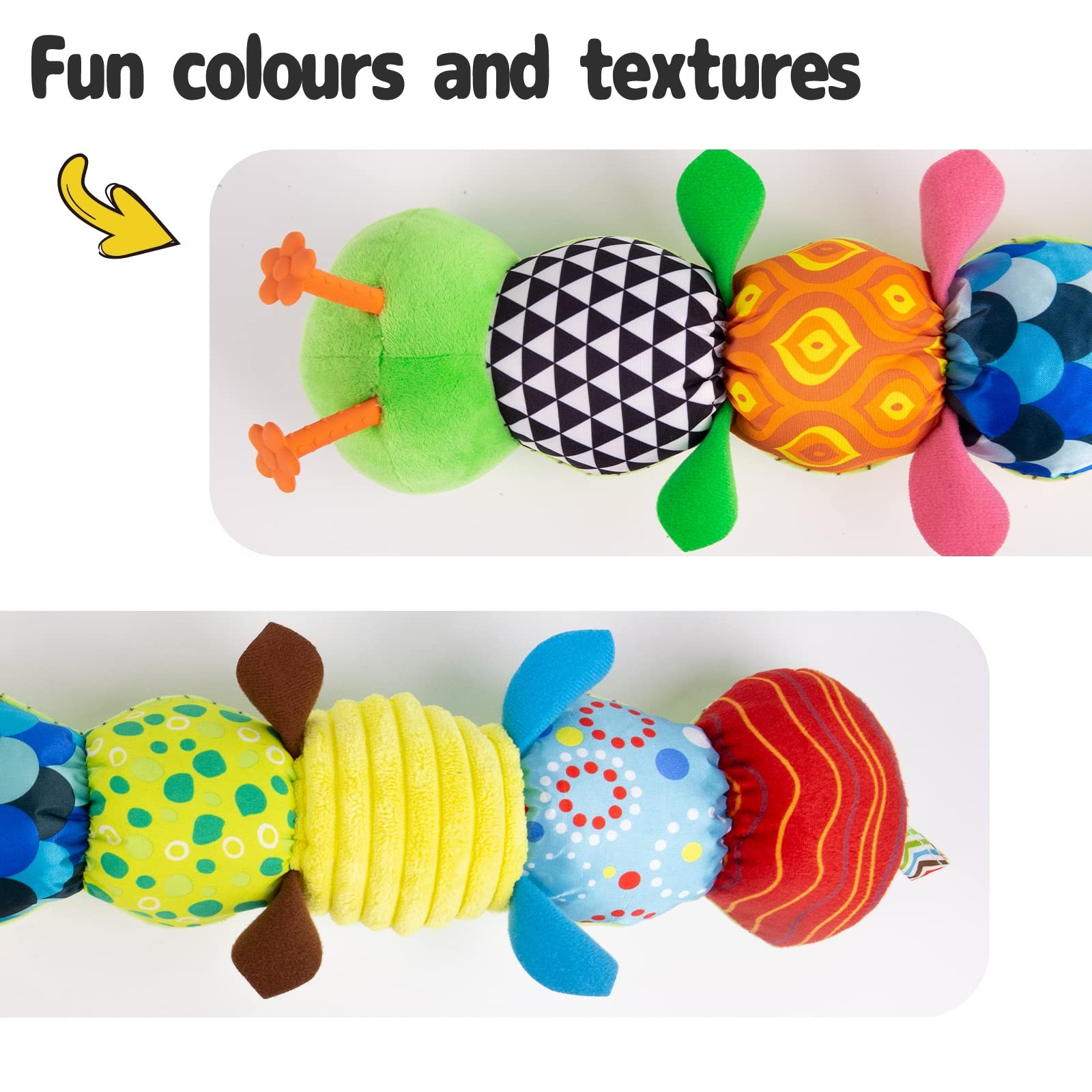 Baby Musical Stuffed Animal Activity Toy Tummy Time Newborn 0-12M Caterpillar Nw