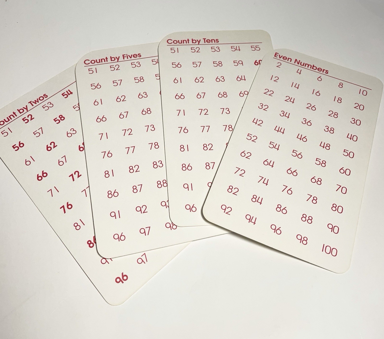 School Zone Numbers 1-100 50 Flash Cards Ages 4-Up