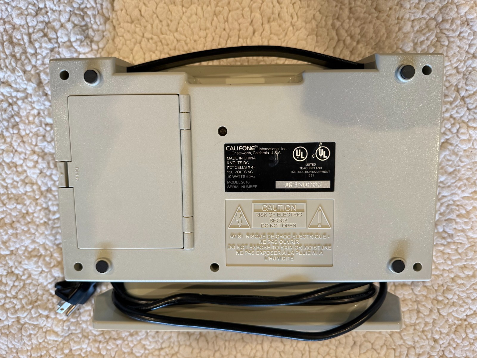 Califone Cardmaster Series 2000 Magnetic Card Reader Model 2010/2020