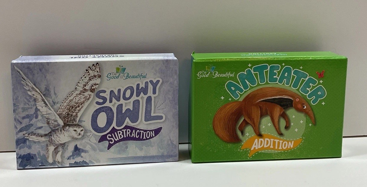 Good and the Beautiful Addition and Subtraction Flash Cards Homeschool Lot of 2
