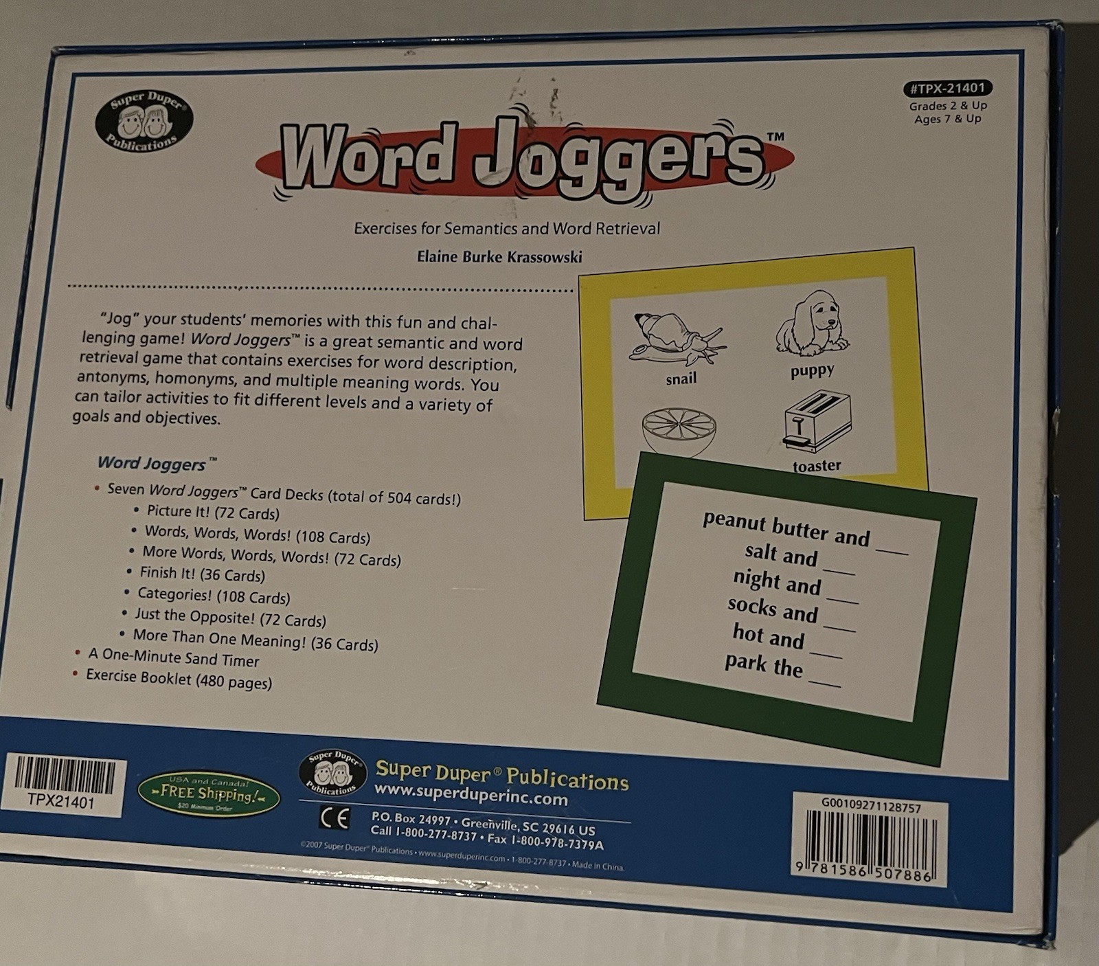 Super Duper Word Joggers TPX-21401 Educational Game Activity Cards