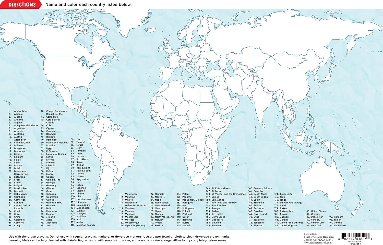BPA Free Bilingual World Map Learning Mat – Engage & Educate Your Child