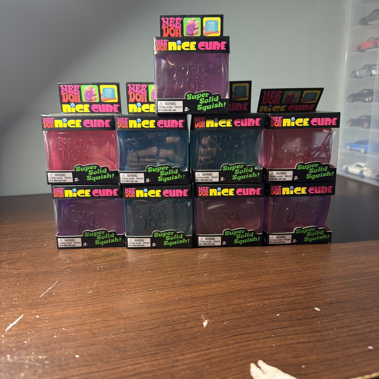 LOT OF 9 NeeDoh Nice Ice Nee Doh Nice Cube – Blue Pink Purple – Multiple NEW!!