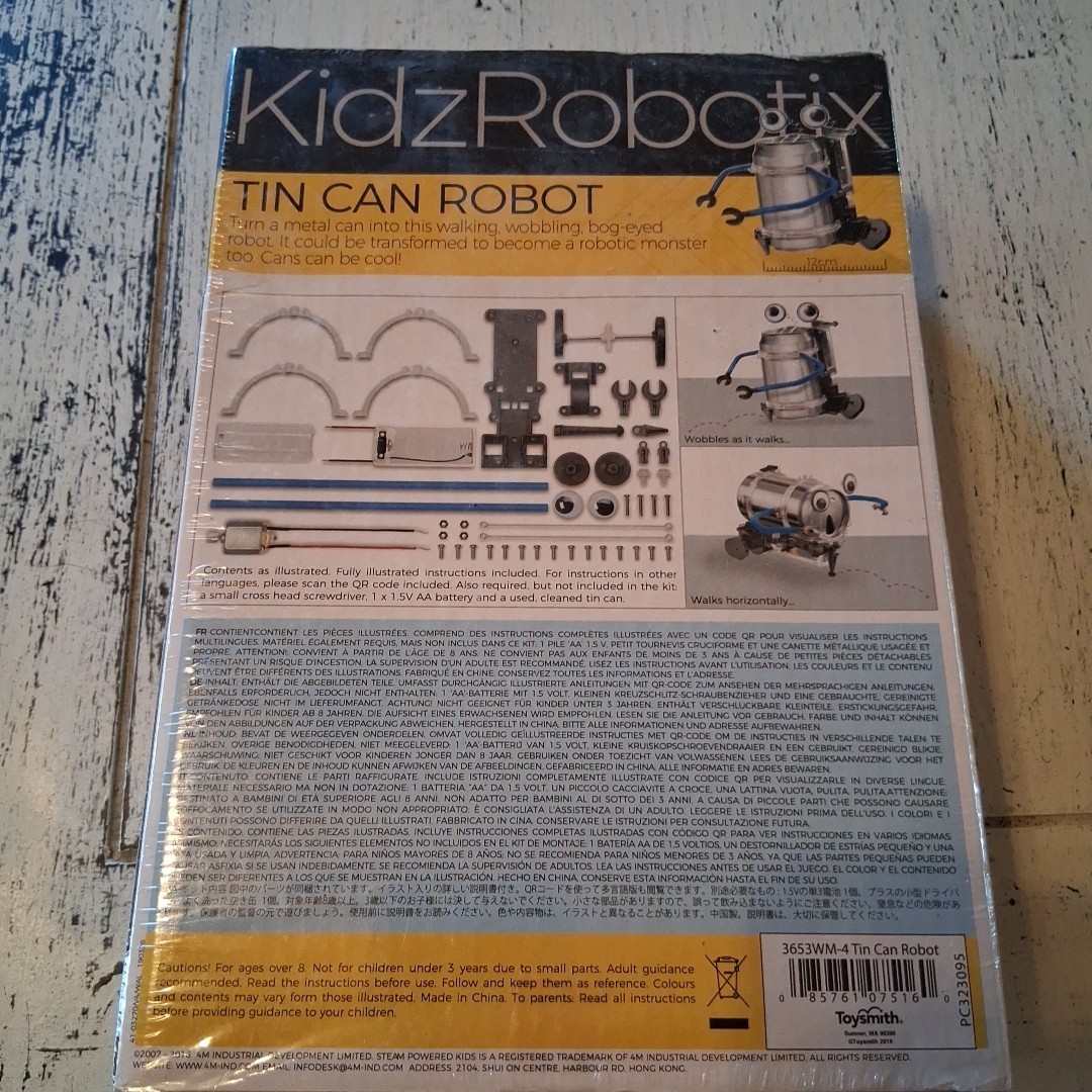Kidz Robotix Tin Can Robot 4M STEM Toy Project NEW Factory Sealed Ages 8-Up